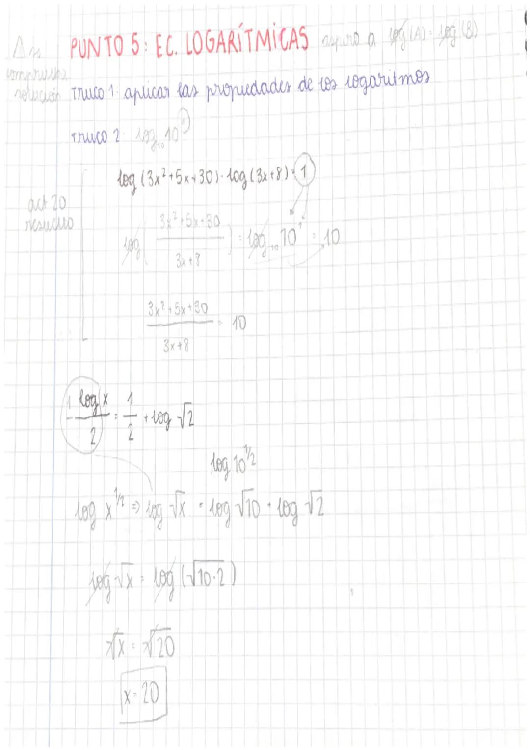 Las ecuaciones exponenciales y logarítmicas