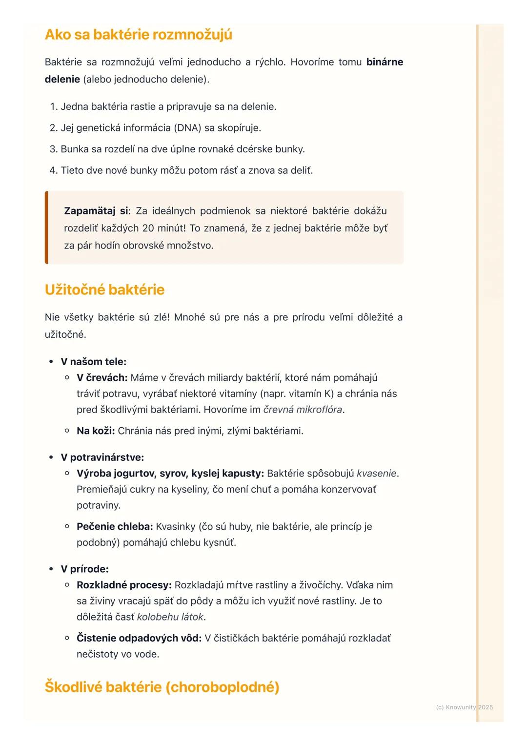 # Baktérie

## 1. Úvod do baktérií

Baktérie sú naozaj zaujímavé a veľmi dôležité živé organizmy, aj keď ich voľným
okom nevidíme. Sú všade 