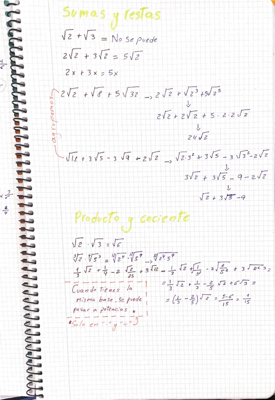 # Radicales

1. Como extraer
factores de un radical?

Indice $\rightarrow \sqrt[3]{5^+} = 5 \frac{7}{3}$

Radicando

1. factoriza el radican
