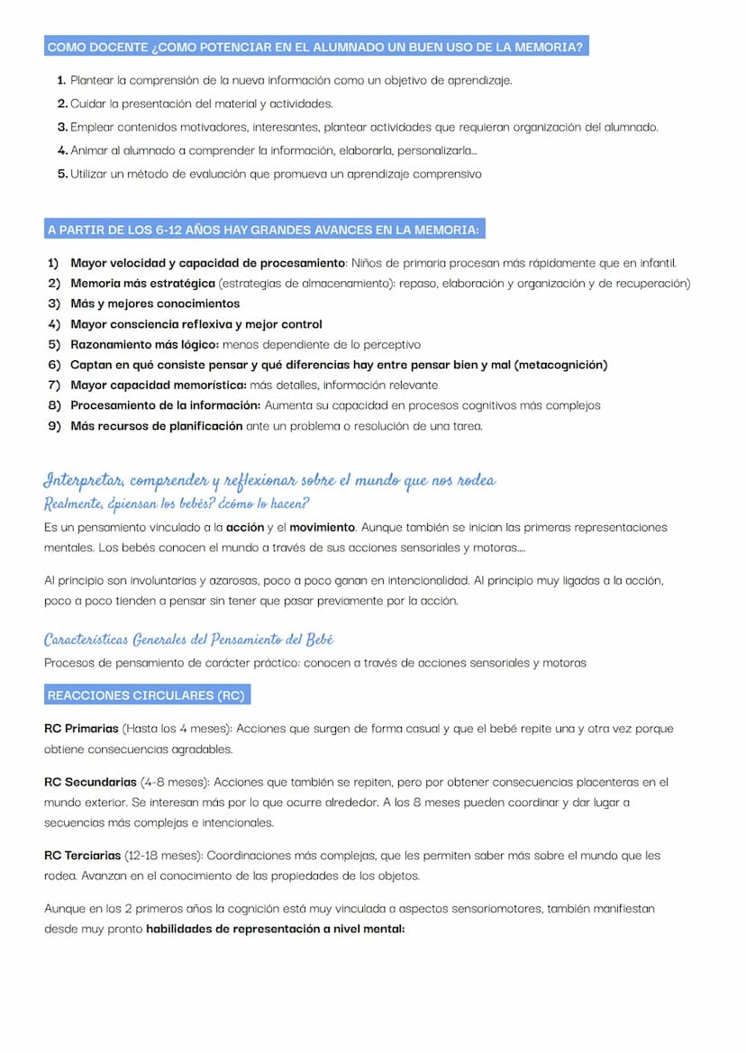 Tema 4: Desarrollo de las competencias cognitivas
Desarrollo de las competencias cognitivas
Permite percibir, interpretar, reconocer, reflex
