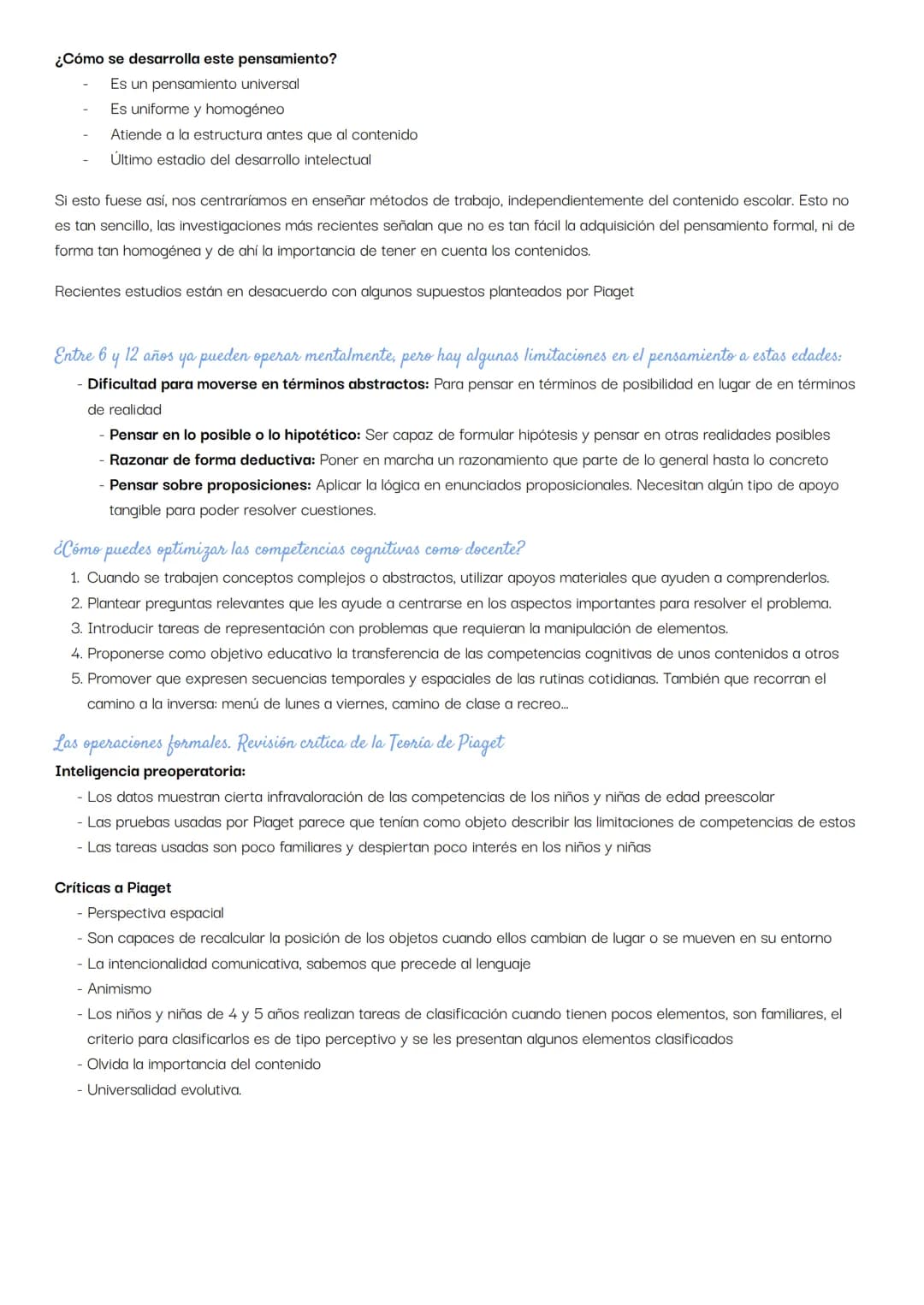 Tema 4: Desarrollo de las competencias cognitivas
Desarrollo de las competencias cognitivas
Permite percibir, interpretar, reconocer, reflex