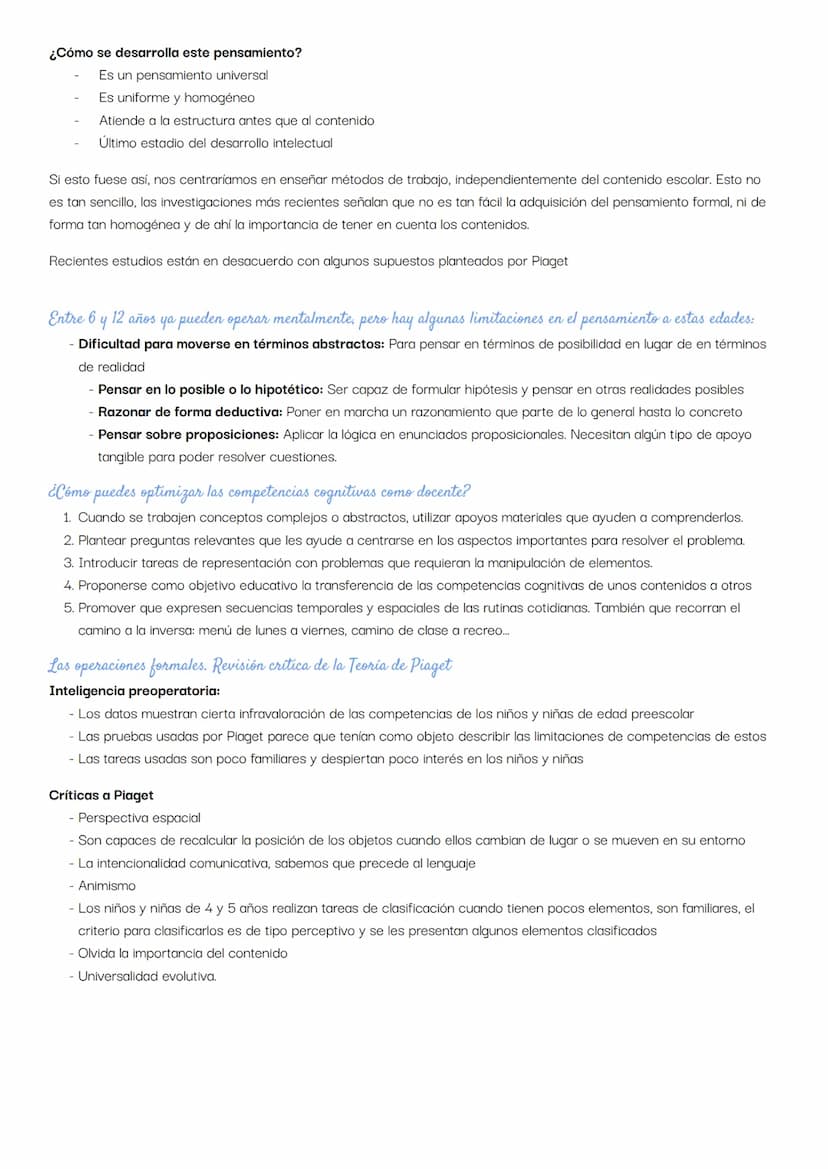 Tema 4: Desarrollo de las competencias cognitivas
Desarrollo de las competencias cognitivas
Permite percibir, interpretar, reconocer, reflex