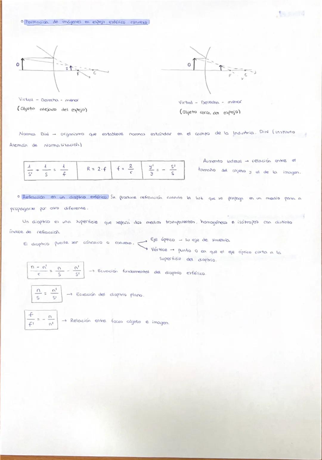 # TEMA 8: ÓPTICA GEOMÉTRICA

Óptica geométrica → parte de la física que estudia los rayos que experimenta la dirección de propagación de los