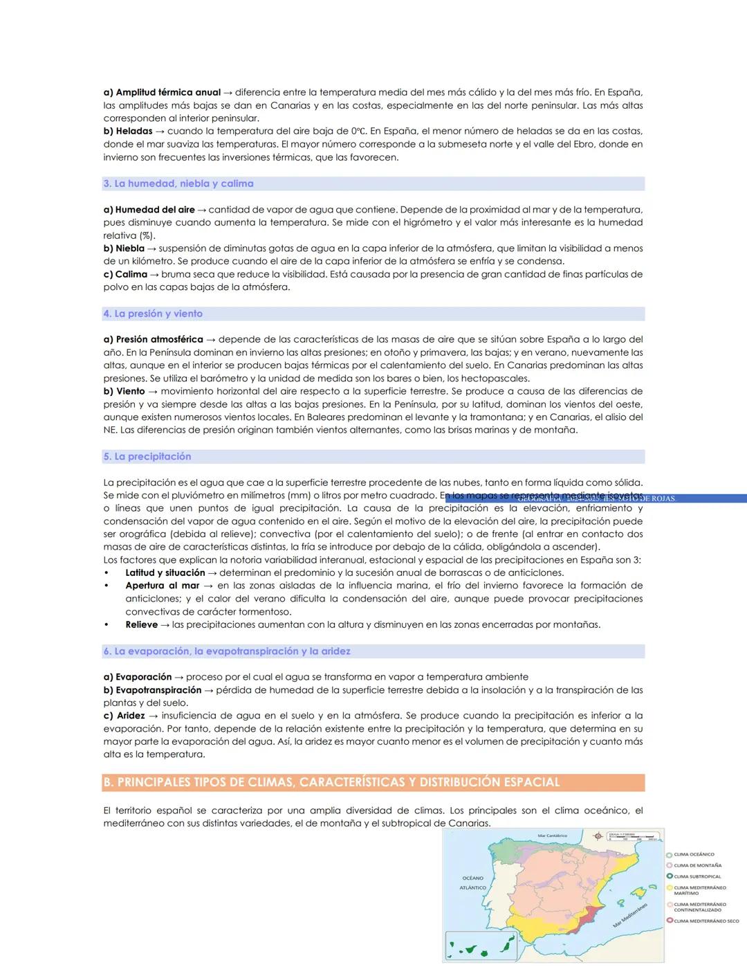 TEMA 3. EL CLIMA
INTRODUCCIÓN
Los climas de España se caracterizan por su diversidad. El estudio del clima supone el conocimiento de los est