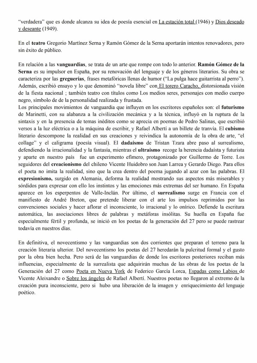 TEMA 3: NOVECENTISMO Y VANGUARDIAS
En la segunda década del siglo XX, frente a los modernistas y los noventayochistas, surgen postulados
ide