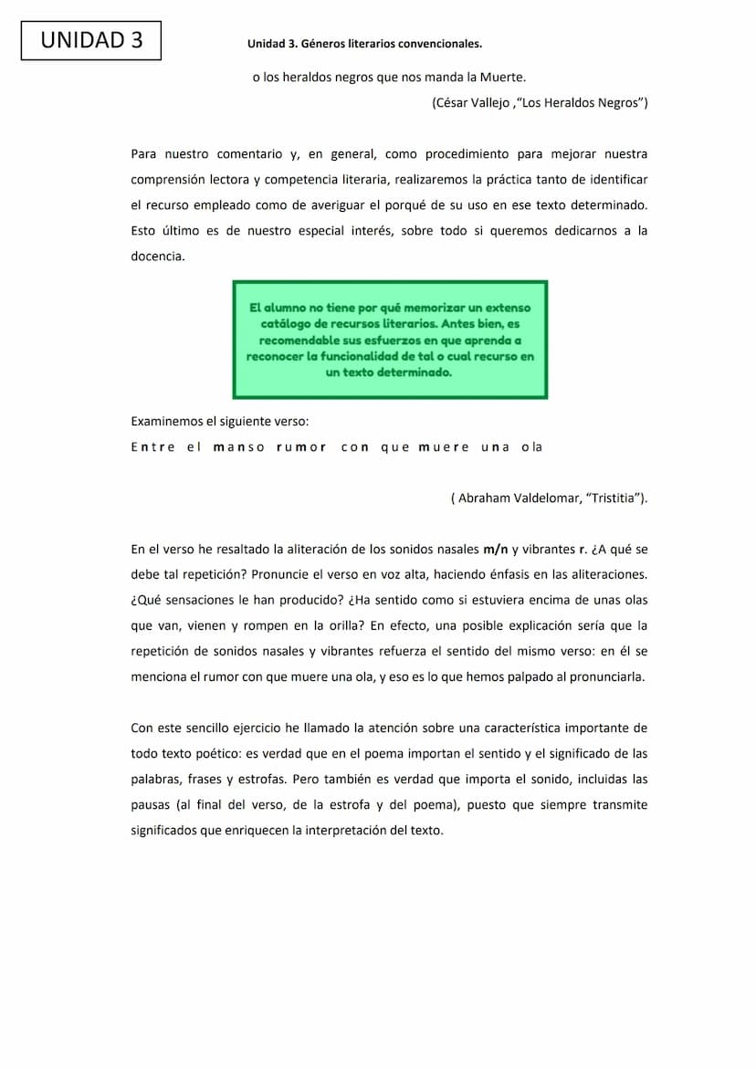 LITERATURA
Unidad 3. Géneros literarios convencionales. UNIDAD 3
ÍNDICE
INTRODUCCIÓN.
1. El género lírico...
1.1. Análisis del métrico del v