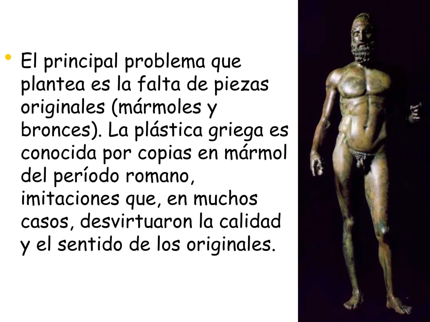 EL ARTE GRIEGO
LA ESCULTURA Características
Generales La escultura, además
de una posible función
práctica (religiosa),
responde al deseo de