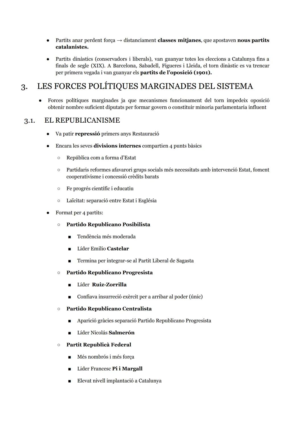 # 1. CLAUS DEL NOU SISTEMA POLÍTIC

*   1874 Restauració monarquia (Alfons XII) → Manifest de Sandhust: es posava a disposició
dels espanyol
