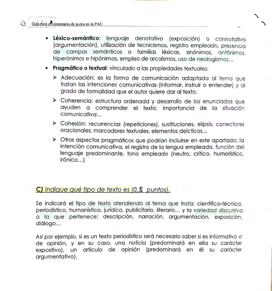 A) Enuncie el tema del texto (0,5 puntos)
• Deberá enunciarse el tema de manera concisa en una o dos líneas de
extensión como máximo.
• Conv