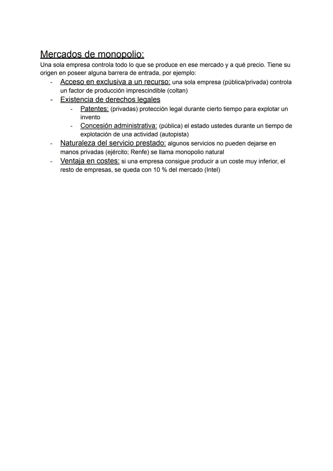 TEMA 5: TIPOS DE MERCADO
El mercado y la competencia
Según Adam Smith sólo los mercados en situación ideal se comportan según el libre juego