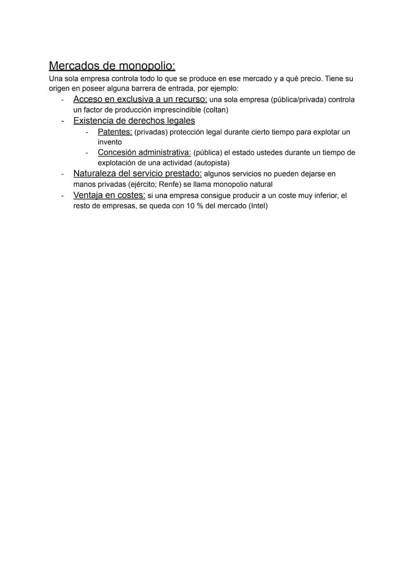 TEMA 5: TIPOS DE MERCADO
El mercado y la competencia
Según Adam Smith sólo los mercados en situación ideal se comportan según el libre juego
