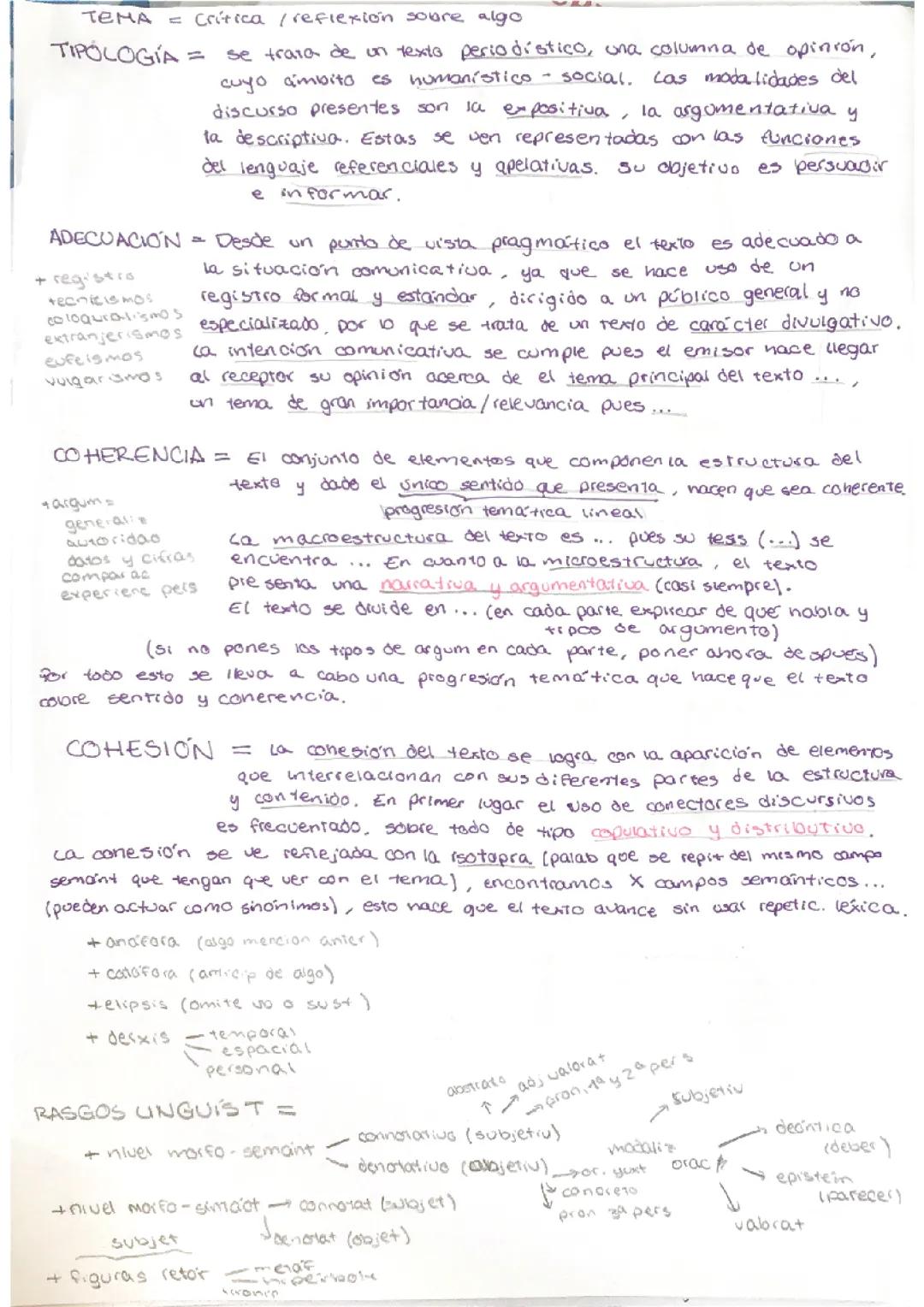 Comentario de texto evau lengua