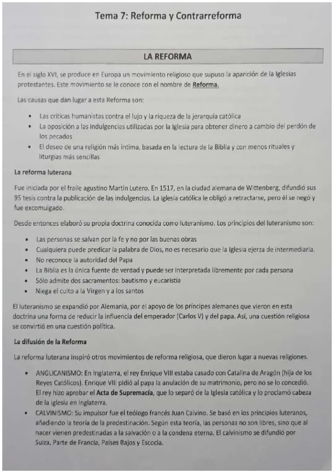 Reforma y contrarreforma 