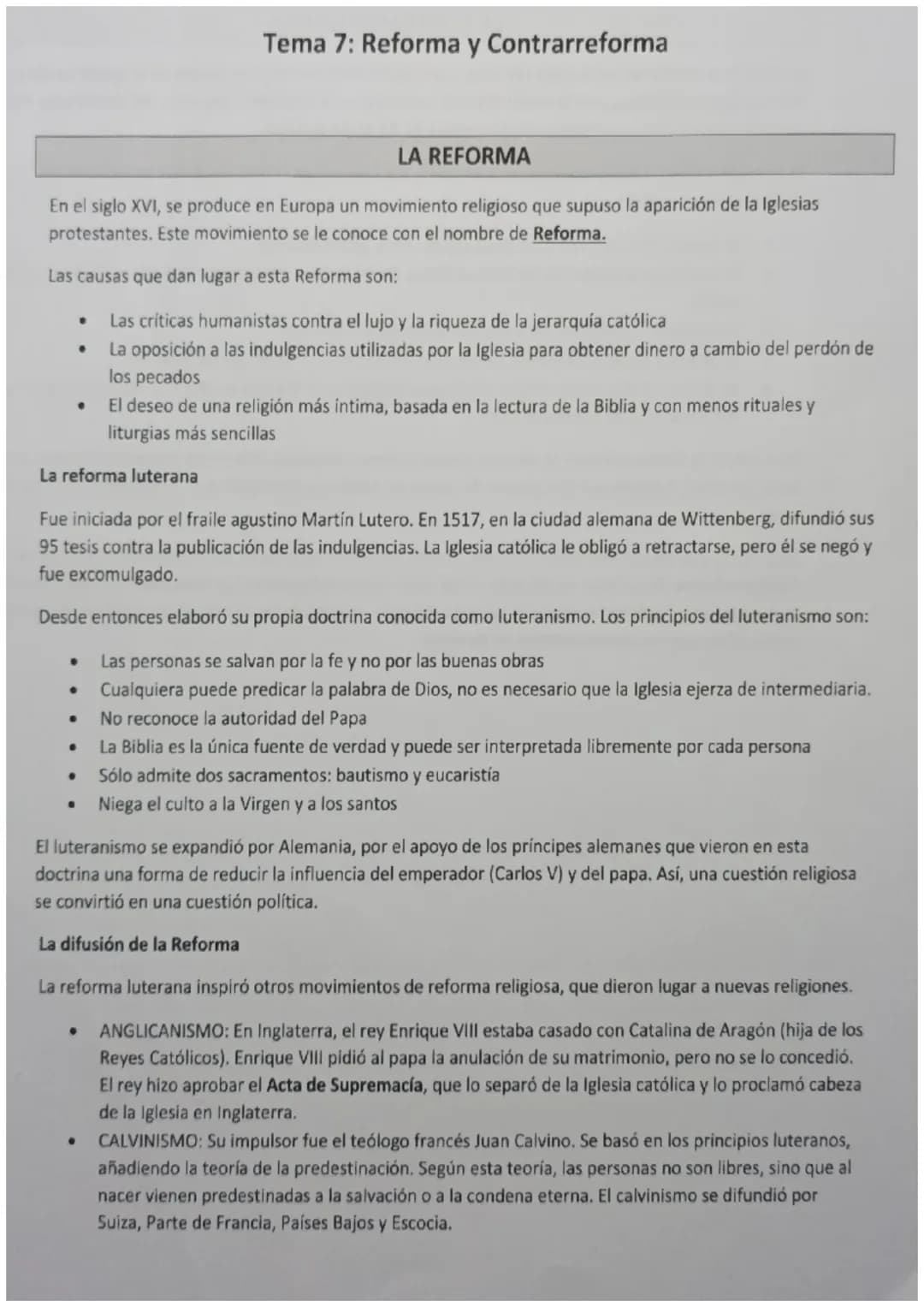 LA REFORMA
En el siglo XVI, se produce en Europa un movimiento religioso que supuso la aparición de la Iglesias
protestantes. Este movimient