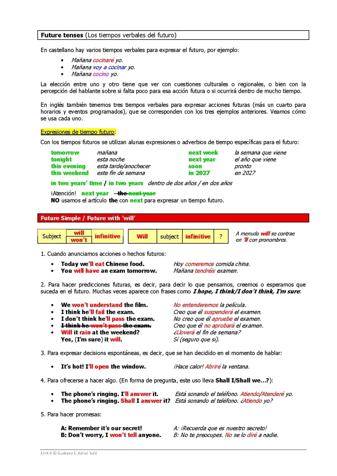 Future tenses (Los tiempos verbales del futuro)