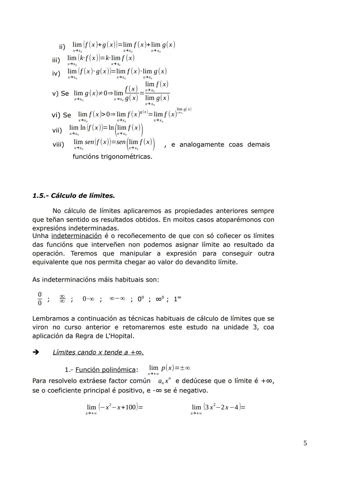 Unidade 1: Límites e continuidade.
Bloque 3: ANÁLISE.
1.1.- Función real de variable real.
Chámase función real de variable real a calquera 