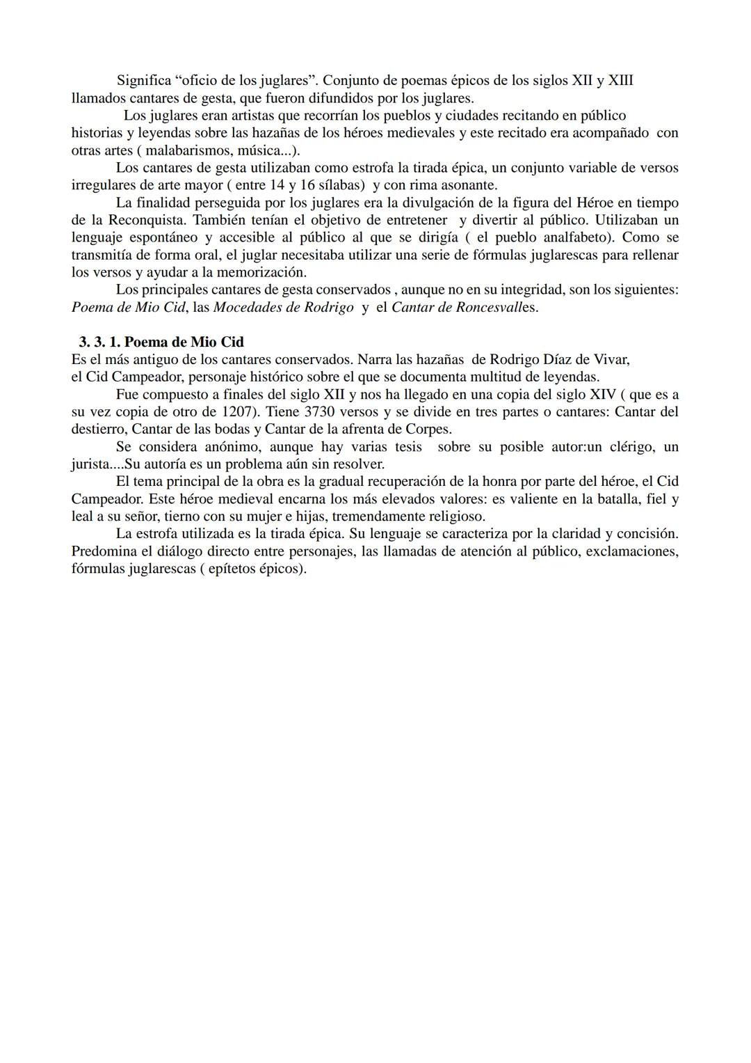 LITERATURA MEDIEVAL HASTA EL SIGLO XIV
1. MARCO HISTÓRICO Y POLÍTICO
La Edad Media abarca desde el 476 a 1492 cuando los Reyes Católicos rec