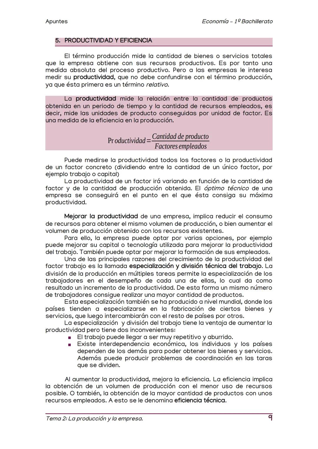 Apuntes
TEMA 2: LA PRODUCCION Y LA EMPRESA.
La producción y los sectores productivos.
La empresa. Tipologías.
Economía 1º Bachillerato
1
2
3