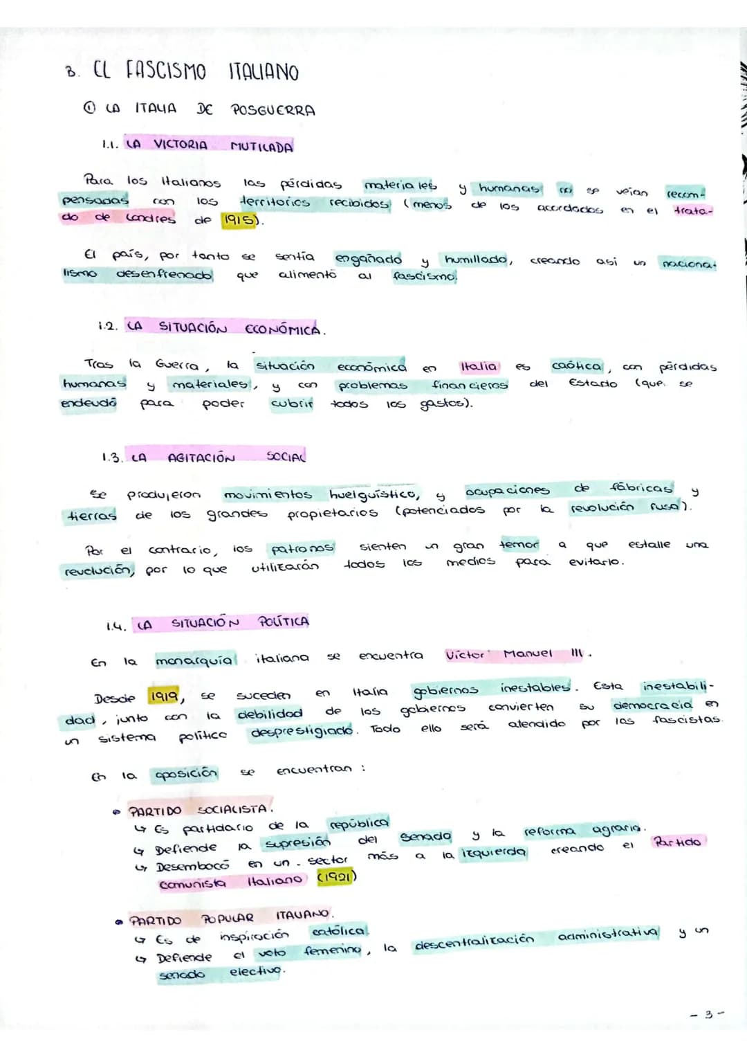 3 riens
U.IO. LOS FASCISMOS
A. CARACTERÍSTICAS GENERALES DE LOS FASCISMOS
ⒸLOS PRINCIPIOS IDEOLÓGICOS DEL FASCISMO Y CAS
Ei fascismo nació e