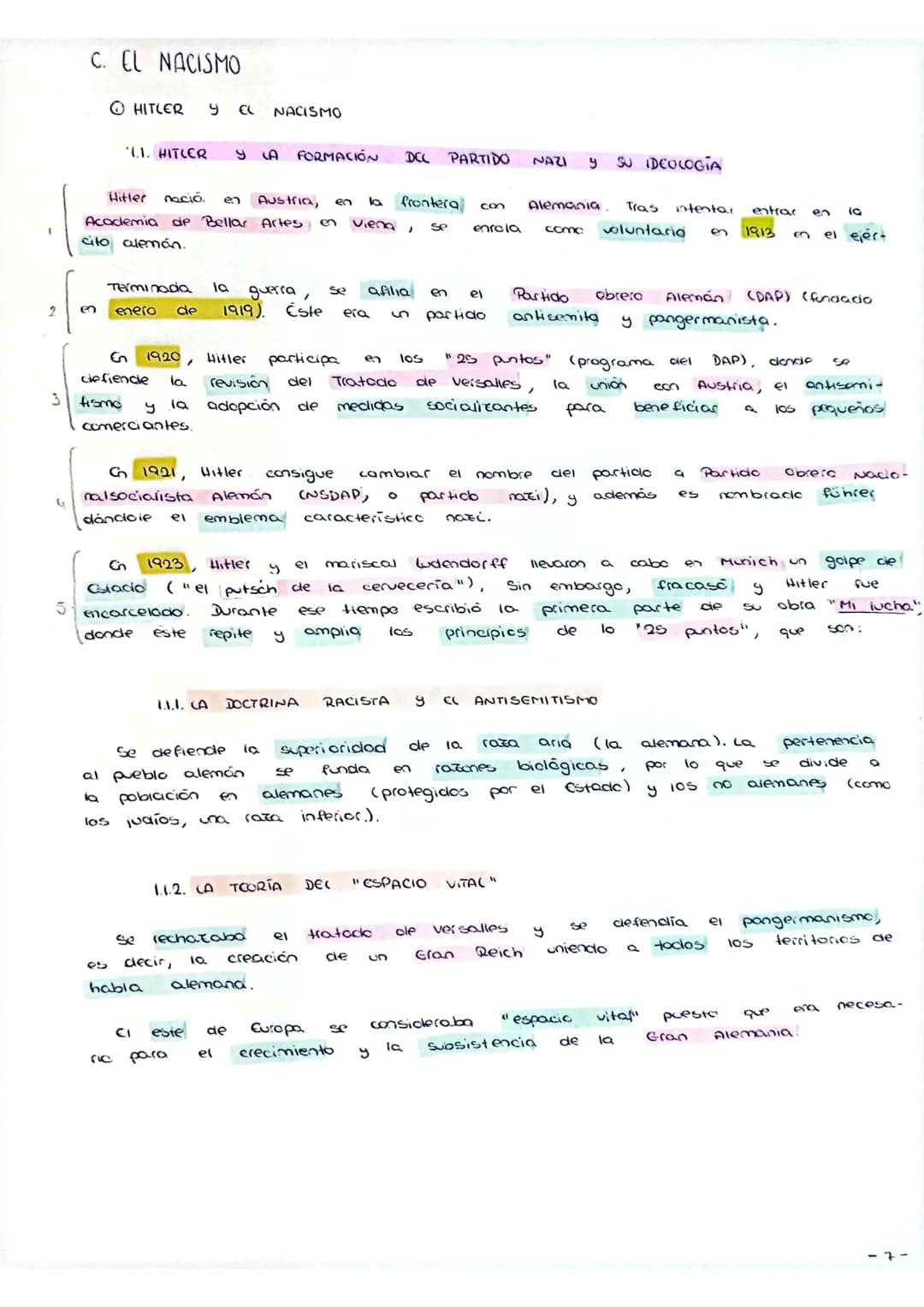3 riens
U.IO. LOS FASCISMOS
A. CARACTERÍSTICAS GENERALES DE LOS FASCISMOS
ⒸLOS PRINCIPIOS IDEOLÓGICOS DEL FASCISMO Y CAS
Ei fascismo nació e