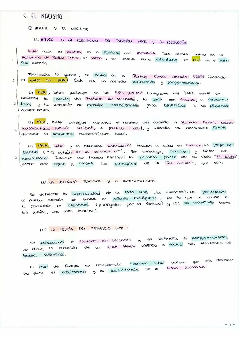 3 riens
U.IO. LOS FASCISMOS
A. CARACTERÍSTICAS GENERALES DE LOS FASCISMOS
ⒸLOS PRINCIPIOS IDEOLÓGICOS DEL FASCISMO Y CAS
Ei fascismo nació e