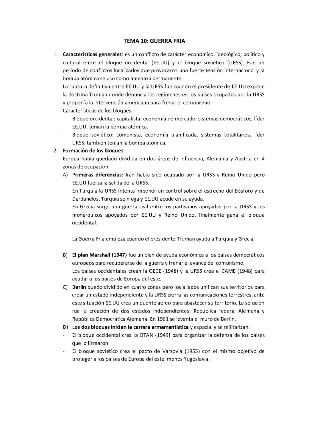 Características, Causas, y Conflictos de la Guerra Fría