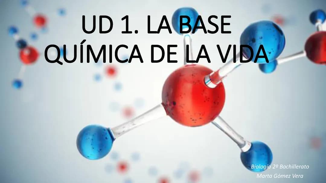 TEMA 1 BIOLOGÍA. LA BASE QUÍMICA DE LA VIDA 