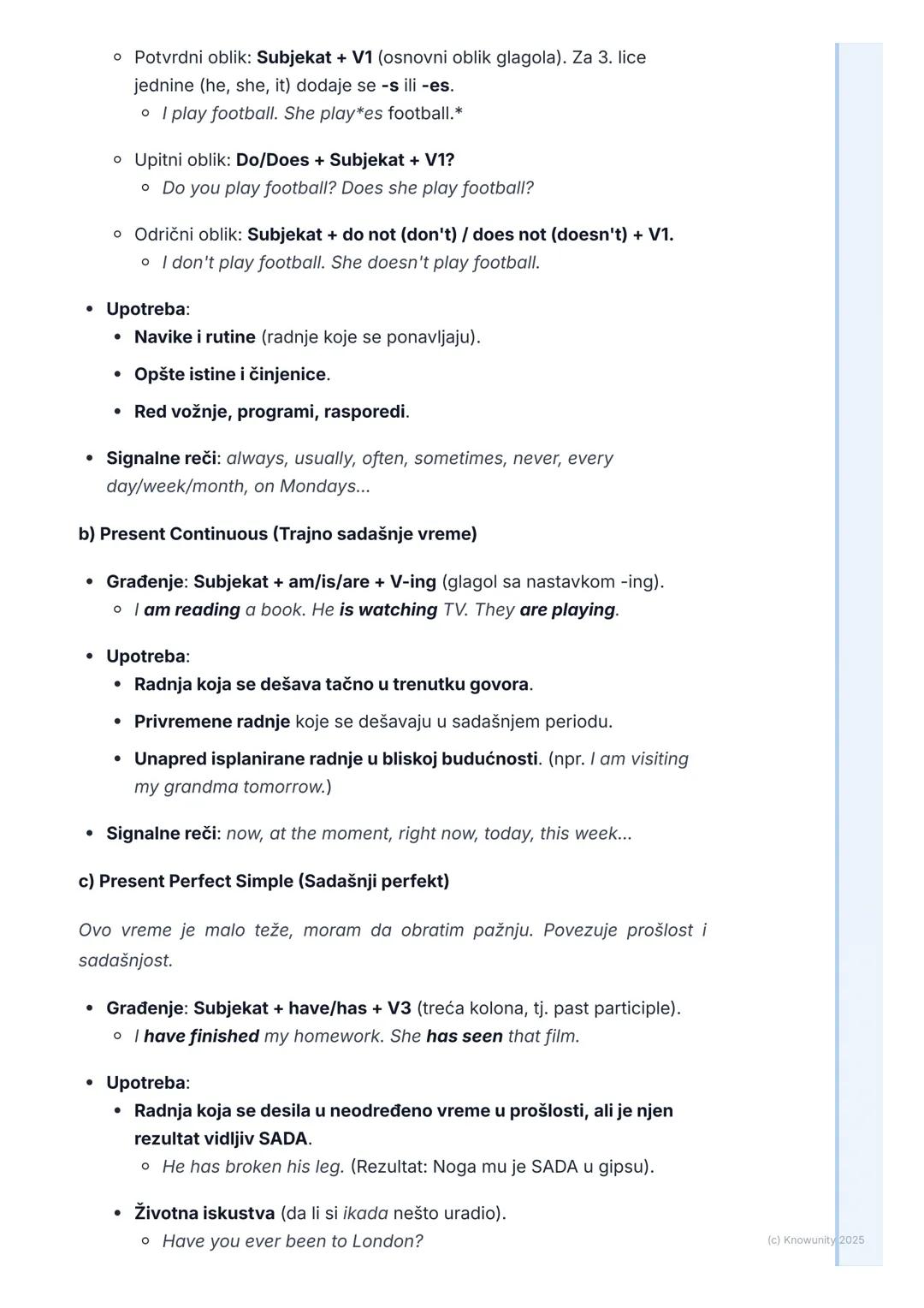 # Vremena (Tenses)

Pregled vremena

Vremena u engleskom jeziku nam pokazuju kada se neka radnja dešava.
Važno je da ih dobro razumem da bih