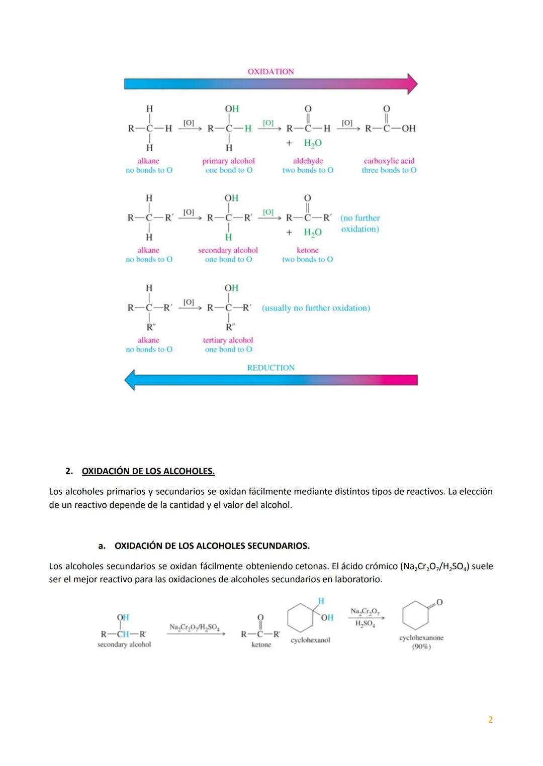 # TEMA 2. REACCIONES DE LOS ALCOHOLES.

Los alcoholes son compuestos orgánicos importantes porque el grupo hidroxilo se puede convertir en
c