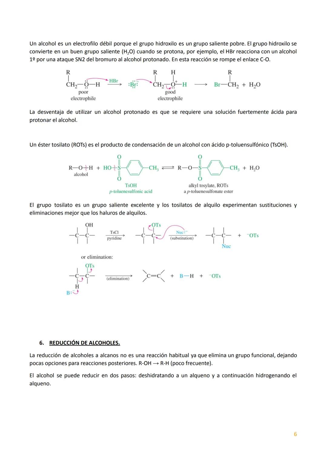 # TEMA 2. REACCIONES DE LOS ALCOHOLES.

Los alcoholes son compuestos orgánicos importantes porque el grupo hidroxilo se puede convertir en
c