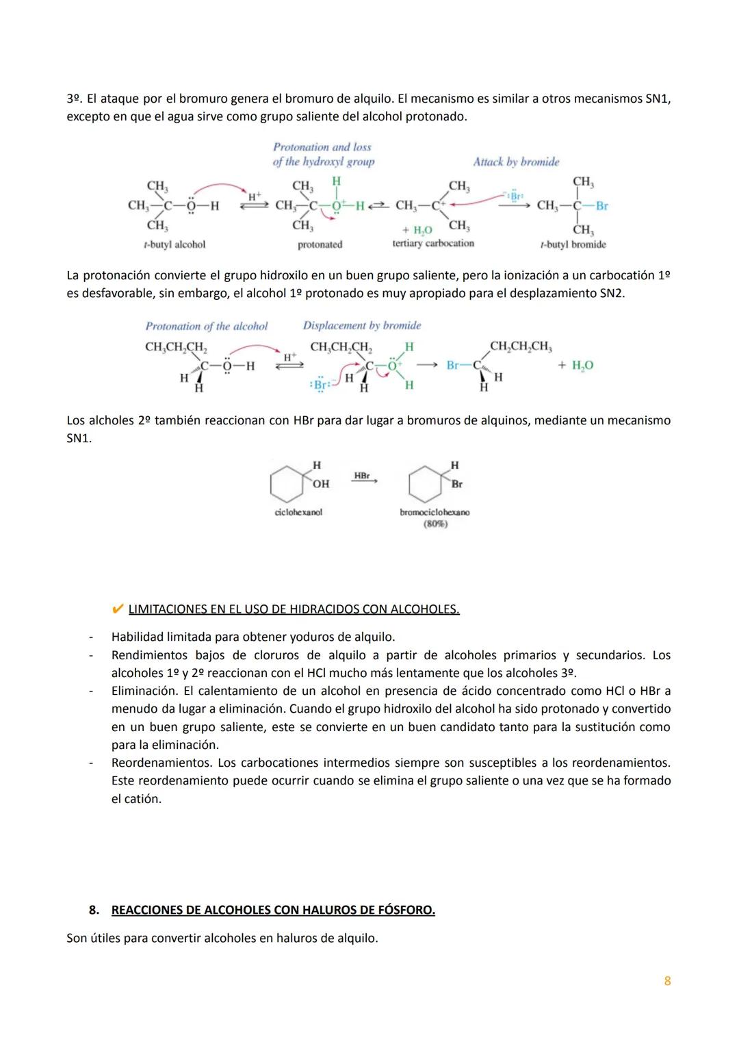 # TEMA 2. REACCIONES DE LOS ALCOHOLES.

Los alcoholes son compuestos orgánicos importantes porque el grupo hidroxilo se puede convertir en
c
