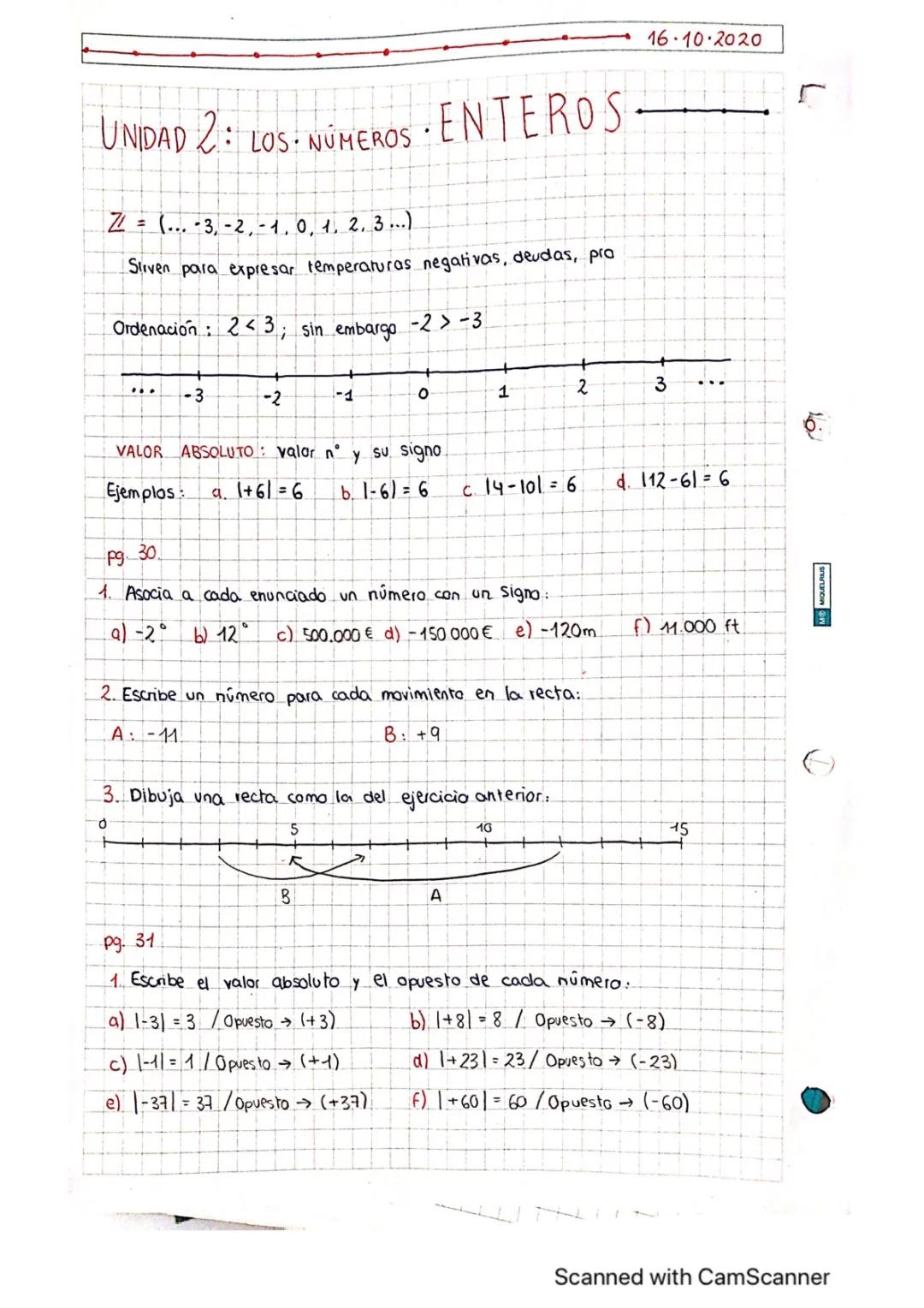 Ejercicios Resueltos de Operaciones con Números Enteros y Valor Absoluto para 1º y 2º ESO