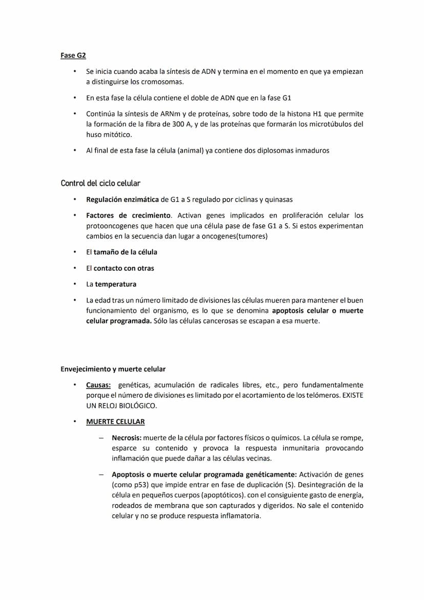 CICLO CELULAR
Es el tiempo que transcurre desde que la célula se forma por división de una
preexistente hasta que se divide y da origen a do