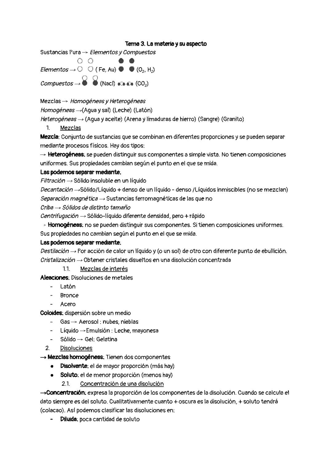 Tema 3. La materia y su aspecto (FYQ 3ESO)