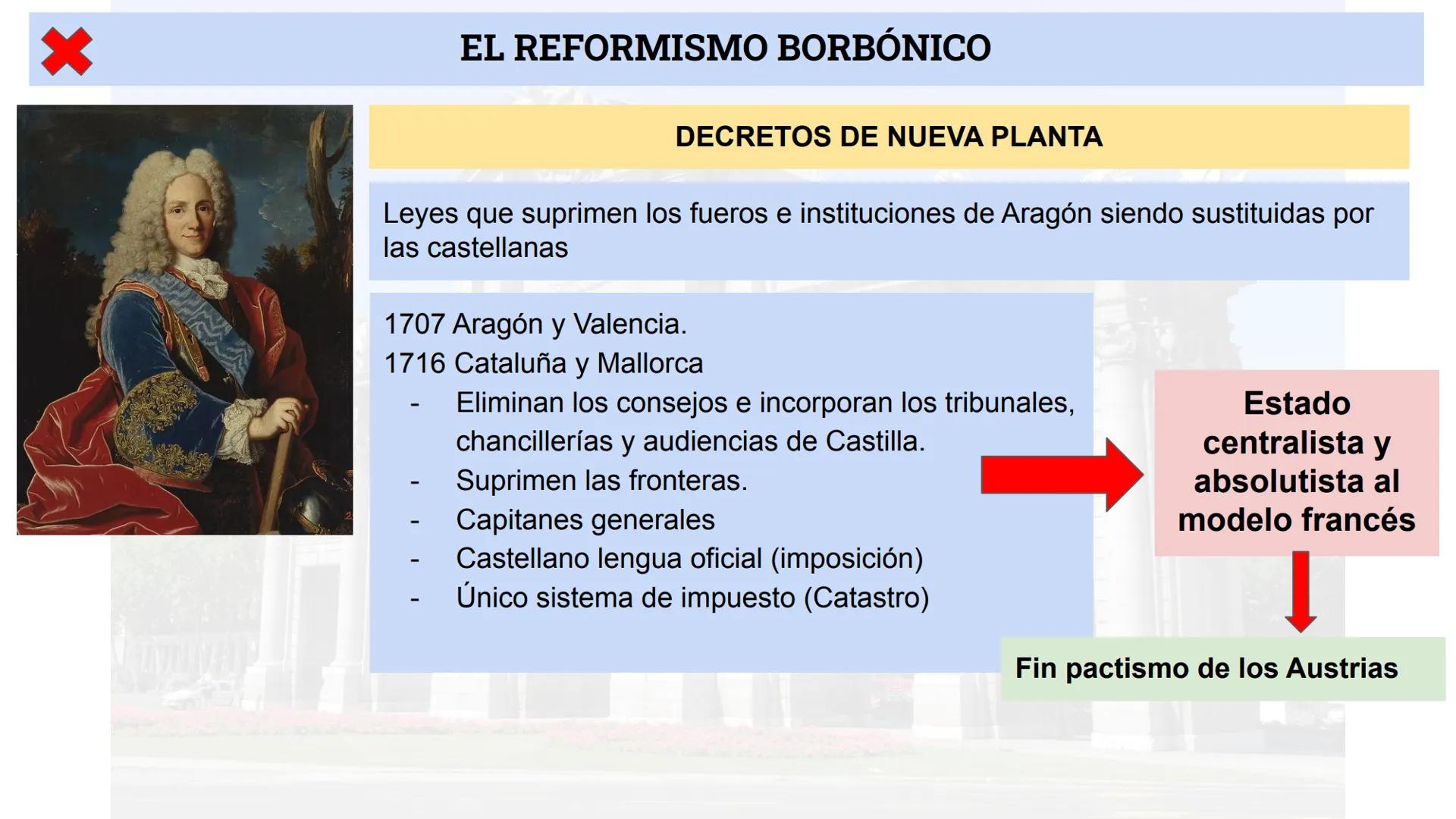 # EL REFORMISMO BORBÓNICO # EL REFORMISMO BORBÓNICO

Antiguo Régimen (AR): es el sistema político y social que domina Europa entre finales d