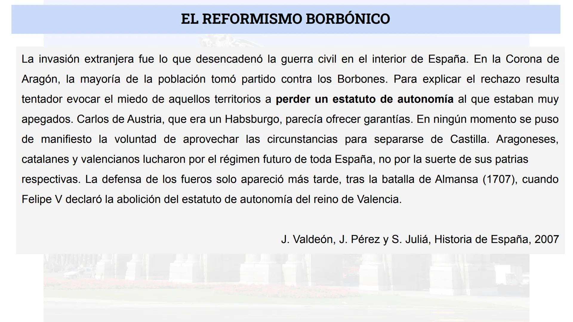 # EL REFORMISMO BORBÓNICO # EL REFORMISMO BORBÓNICO

Antiguo Régimen (AR): es el sistema político y social que domina Europa entre finales d