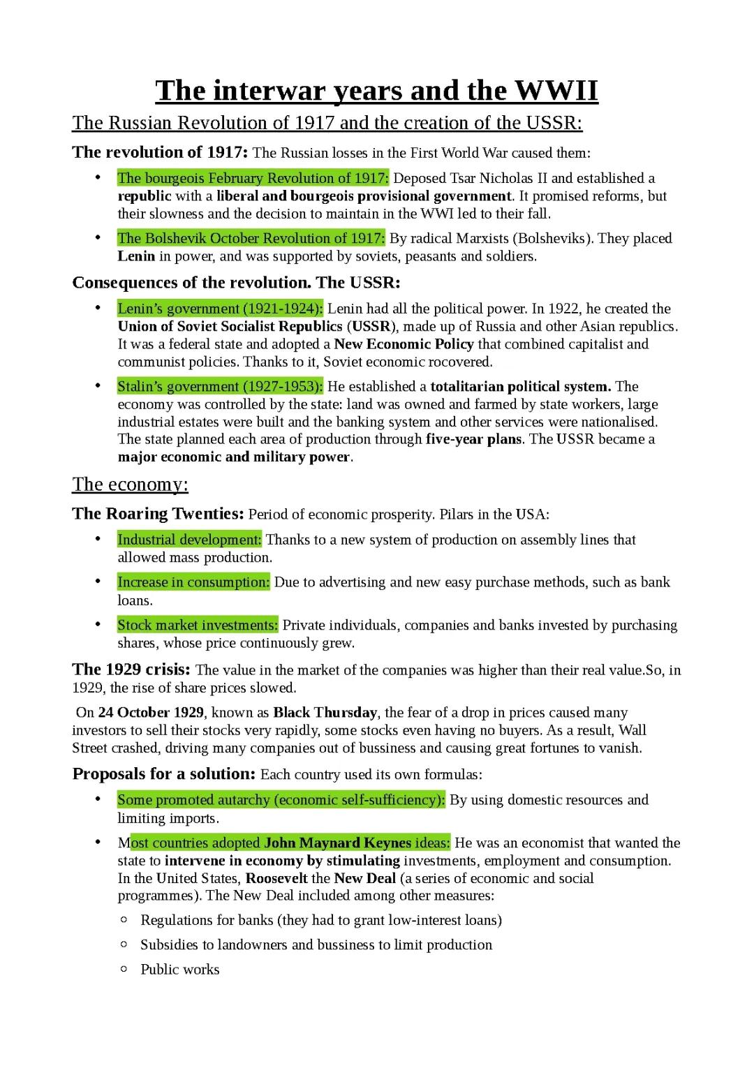 The interwar years and the Second World War