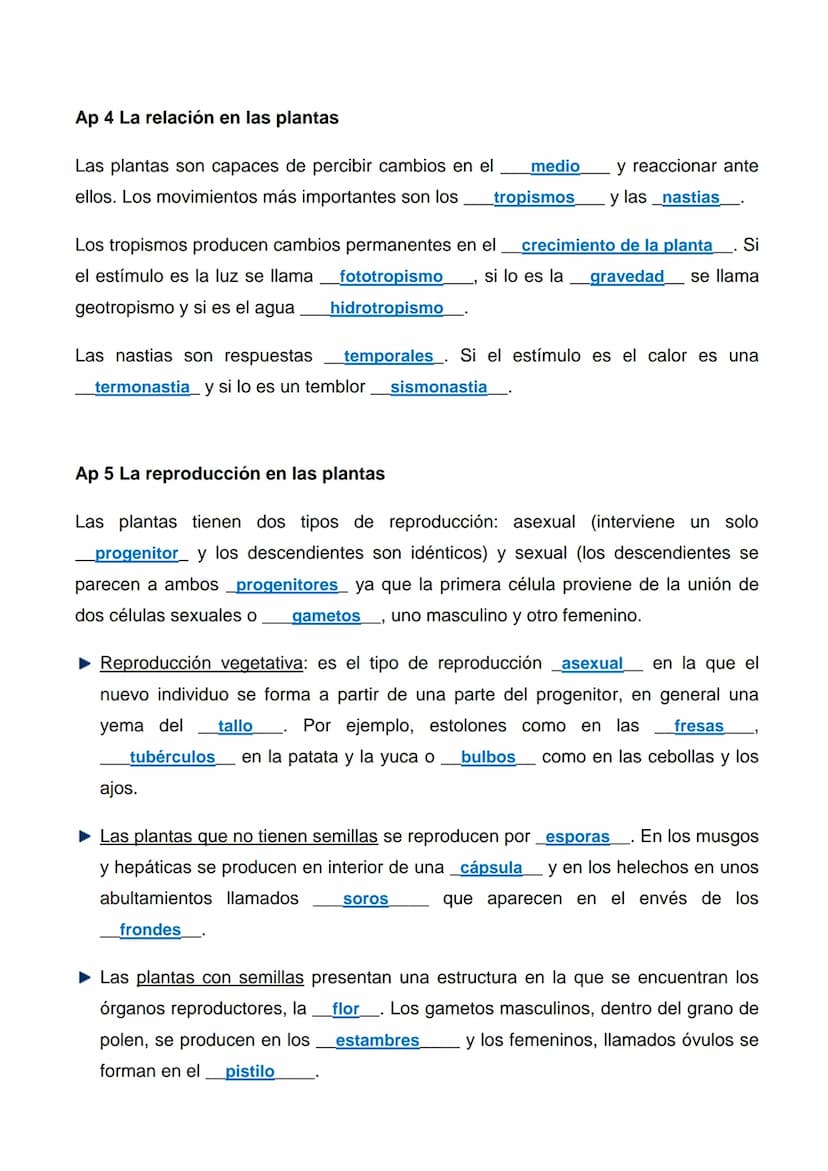 --- OCR Start ---
RESUMEN TEMA 9: EL REINO PLANTAS
Ap 1 Características generales
Las plantas son organismos
pluricelulares
formados por cél
