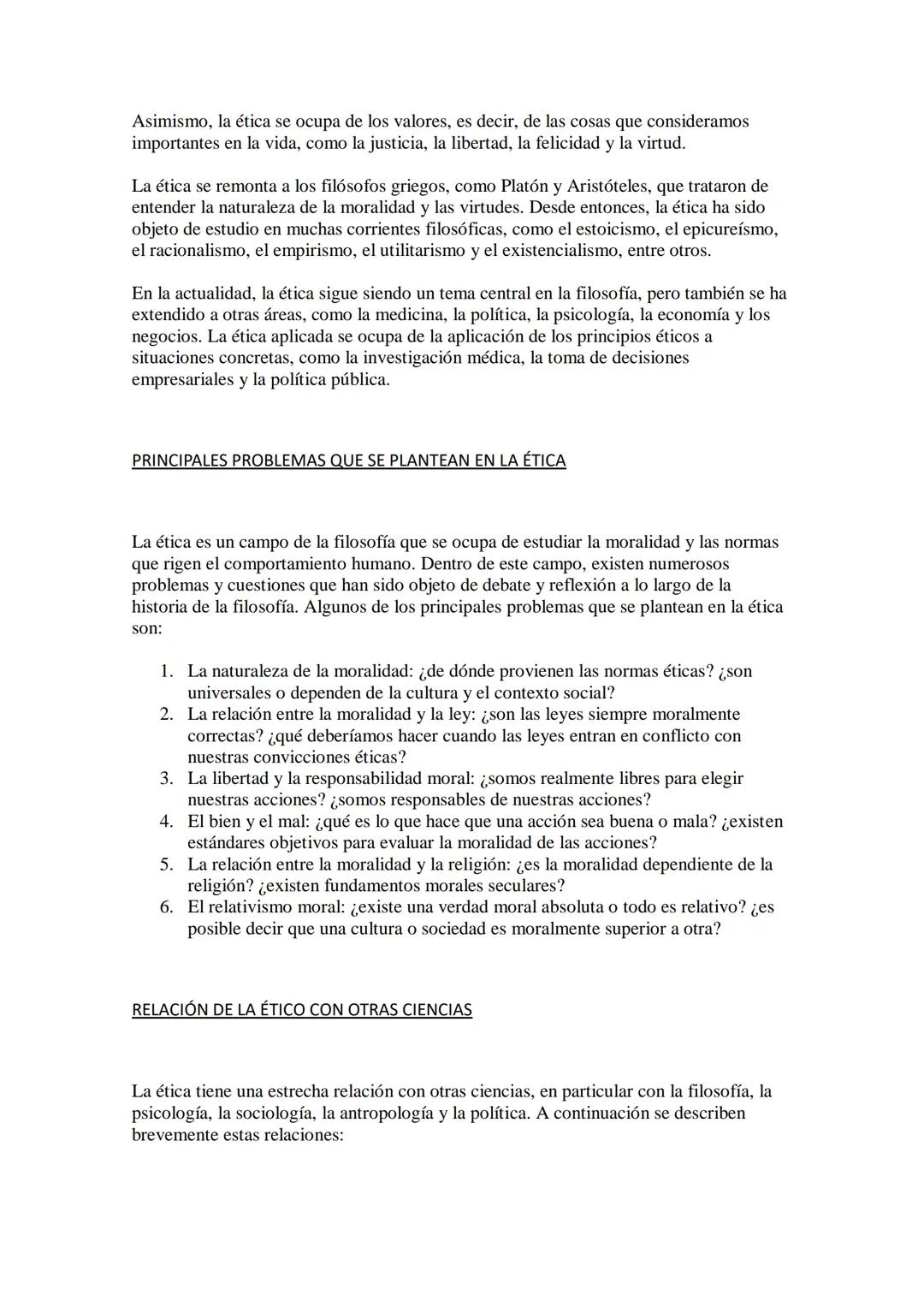 CONCEPTOS DE ÉTICA
HISTORIA DE LA ÉTICA
La ética es una disciplina filosófica que se ocupa de estudiar los valores, las normas
morales y la 