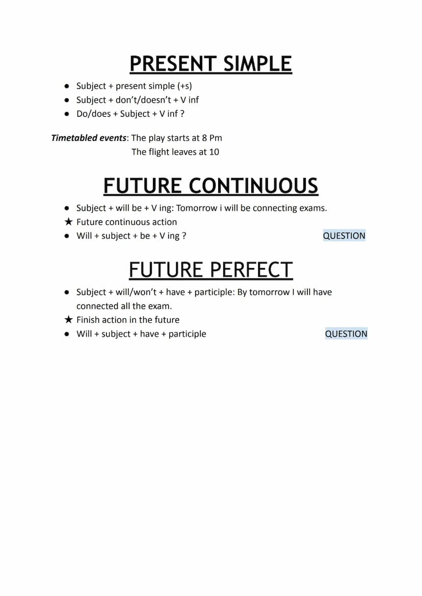 • Subject + will + V inf
• Subject + won't + V inf
• Will + subject + V inf?
WILL
Prediction: Robots will invade E.
Promises/offering: I wil