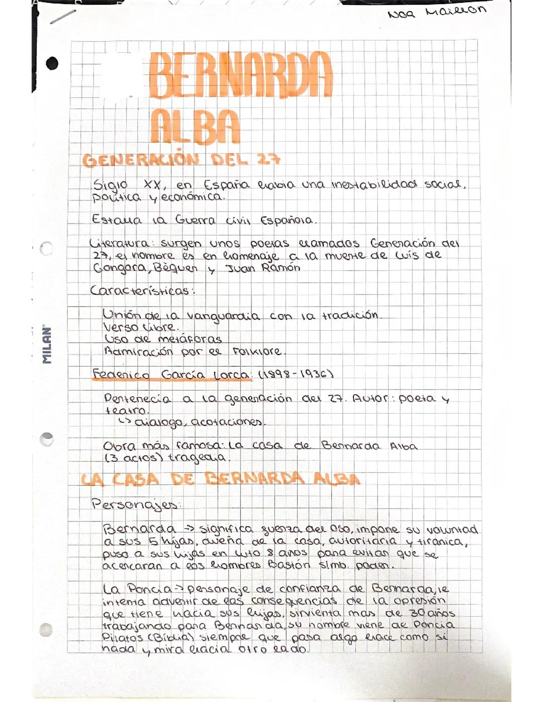 Bernarda Alba y la generación del 27