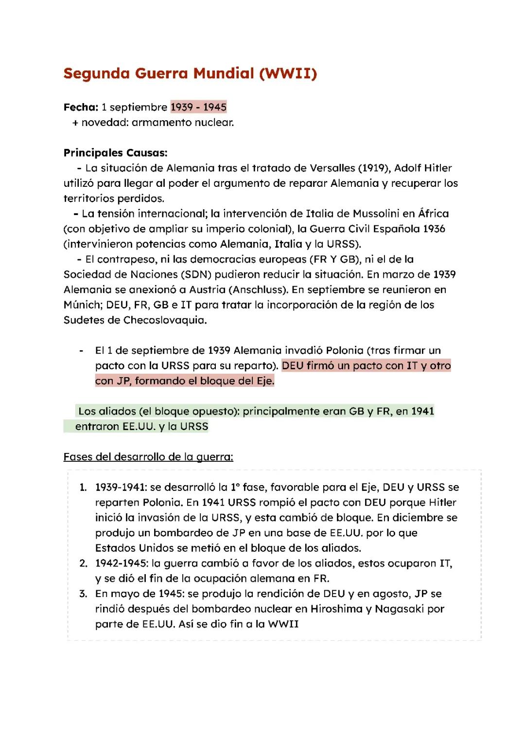 Segunda Guerra Mundial (WWII)