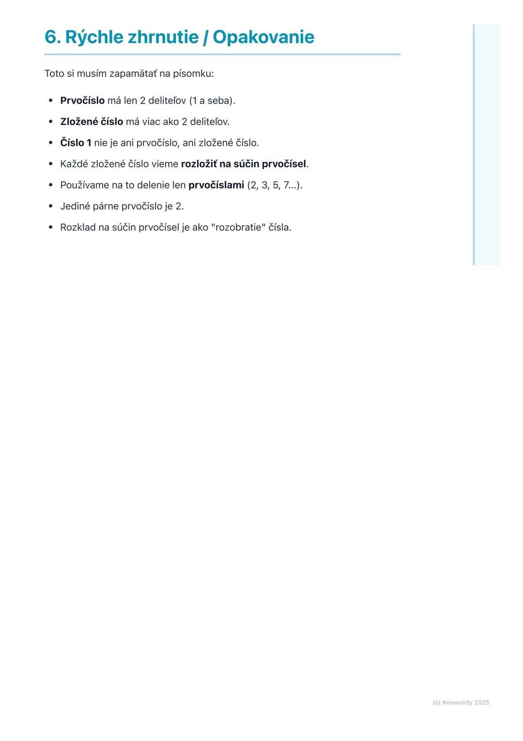 # Prvočísla a zložené čísla

## 1. Úvod do prvočísel a zložených čísel

Ahojte! Dnes si zopakujeme veľmi dôležitú tému z matematiky - prvočí