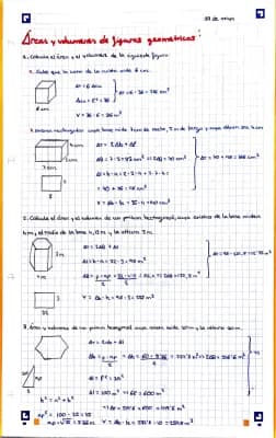 Know Ejercicios de áreas y volúmenes de cuerpos geométricos  thumbnail