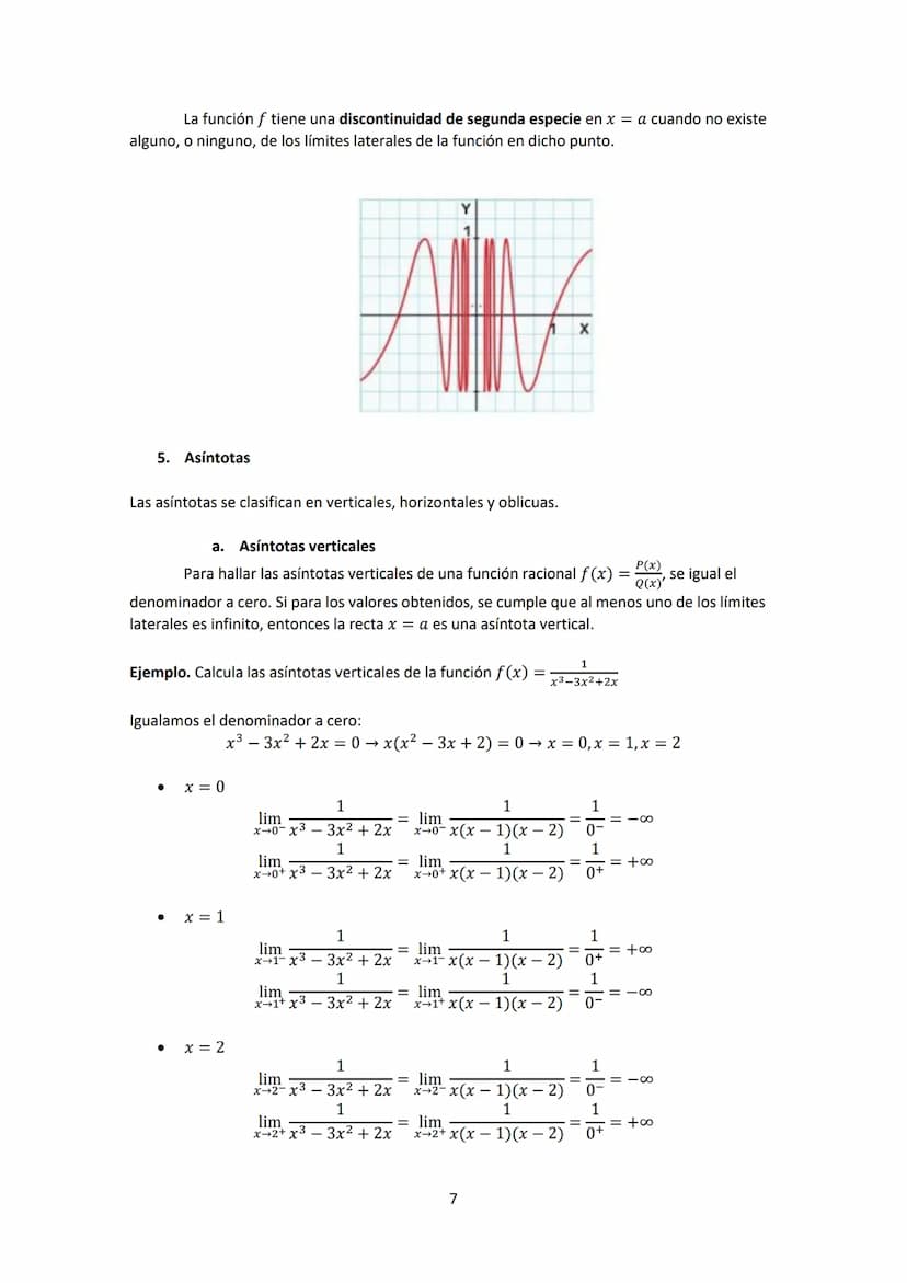 1.
Introducción...
2. Resolución de indeterminaciones...
3. Continuidad de una función.
4.
5. Asíntotas.
Clasificación de discontinuidades
1
