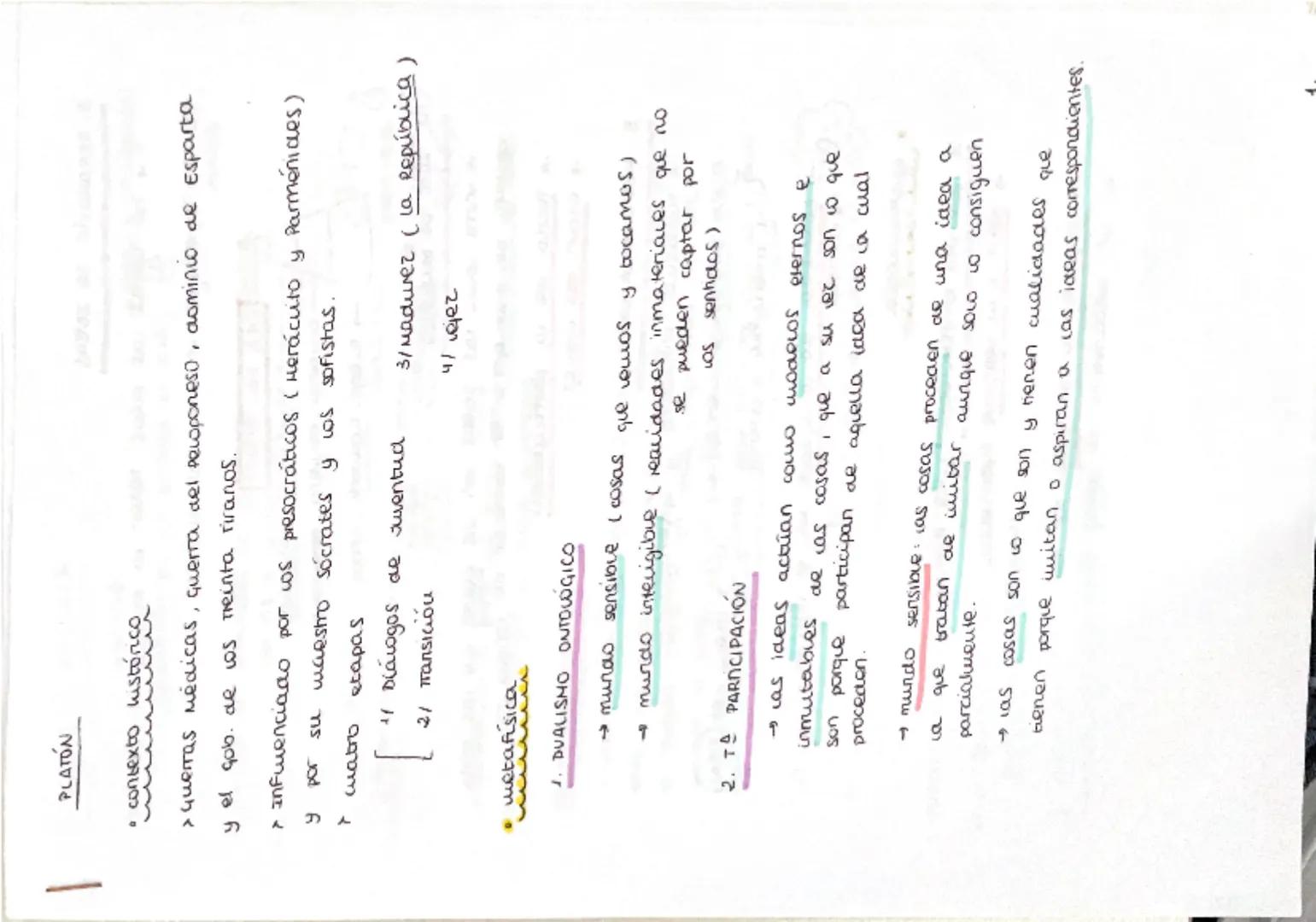 --- OCR Start ---
PLATÓN
• contexto histórico
>querras médicas, querra del peloponeso, aominio de Esparta
y el gob. de os treinta riranos.
>