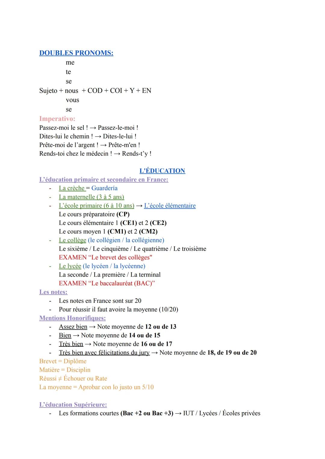 SUBJUNTIVO
PASSÉ COMPOSÉ ET IMPARFAIT
PRONOM COD:
Responde
me / m'
te / t'
le/la / les
nous
Vous
les
Tu vois la Tour Eiffel
Oui, je la vois
