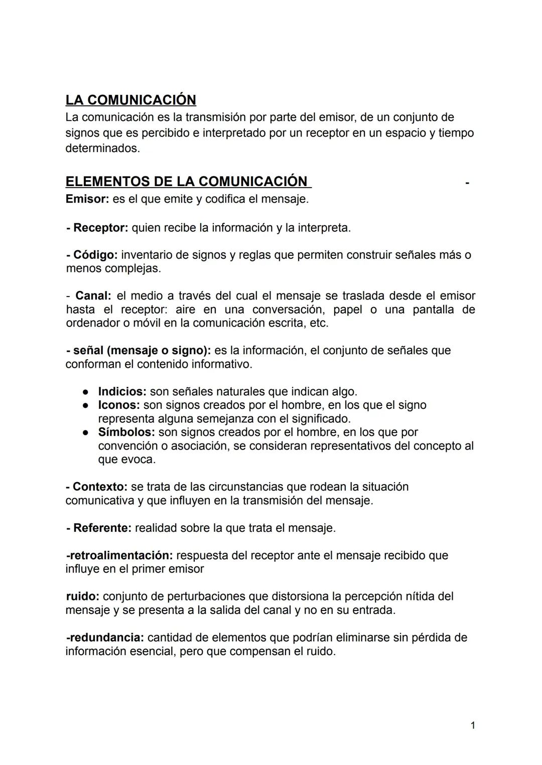 LA COMUNICACION Y ELEMENTOS