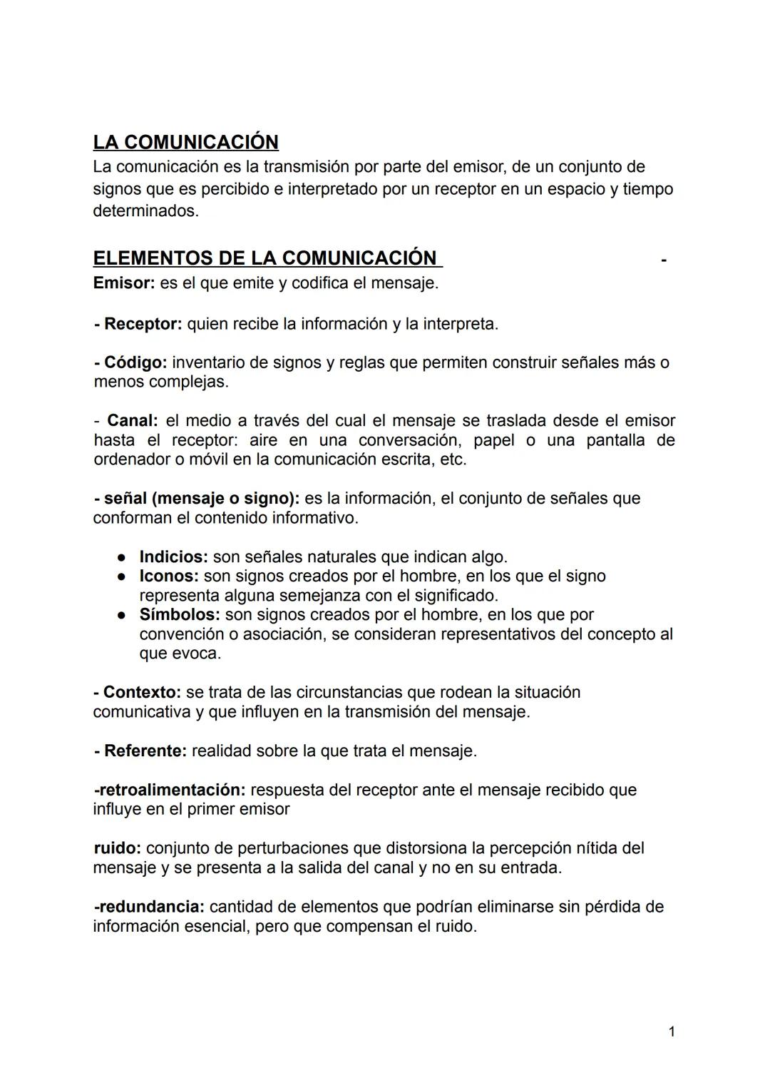 LA COMUNICACIÓN
La comunicación es la transmisión por parte del emisor, de un conjunto de
signos que es percibido e interpretado por un rece