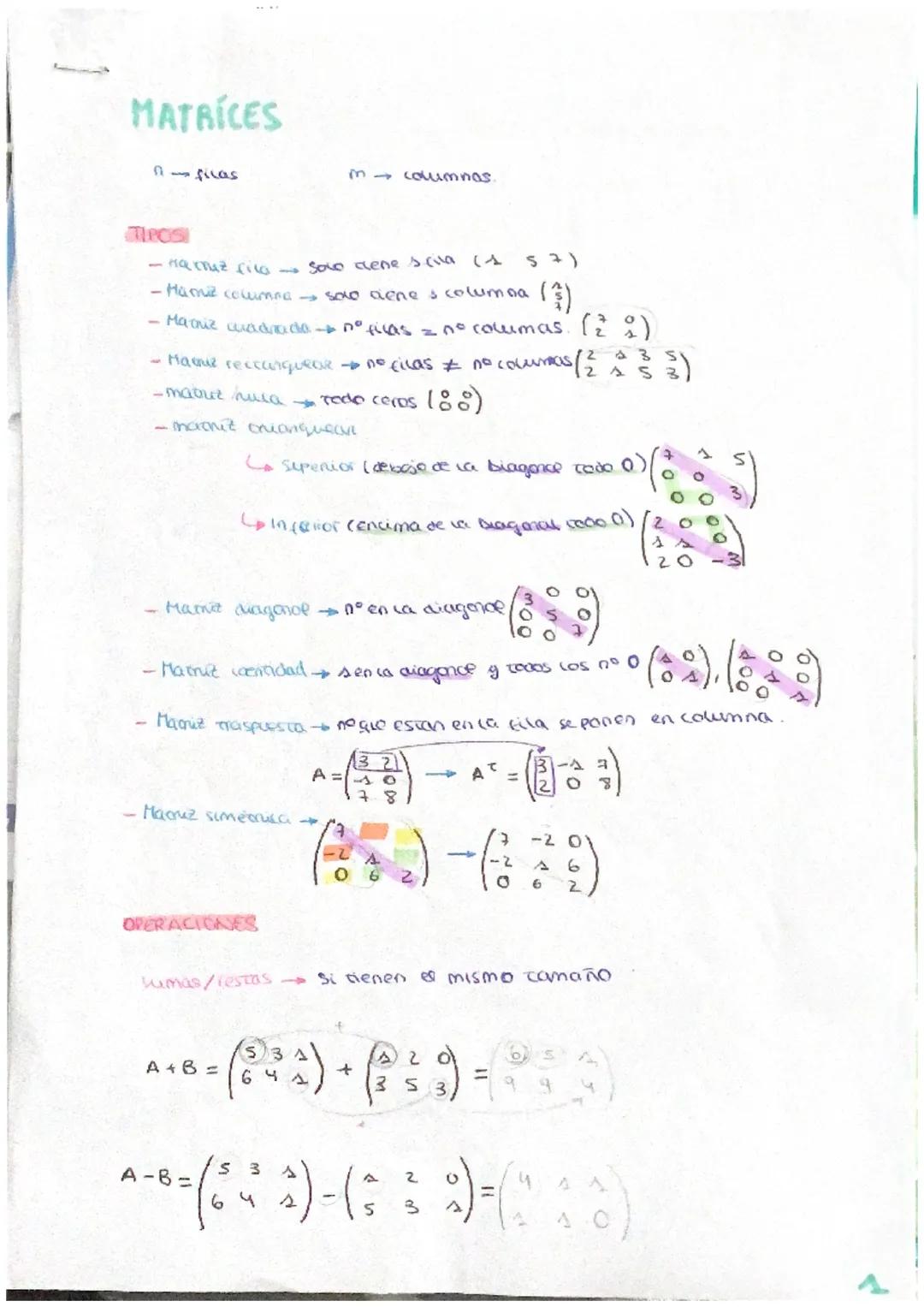 MATRICES
A filas
TIPOS
-Hamiz filo Solo cene s cila (1 57)
-Hamz columna solo dene & columna
- Maciz cuadrado nº filas = no columas (22)
-Ha
